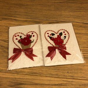 2 Handcrafted greetings love cards w/envelopes for Valentine's day